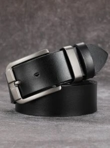 Men Square Buckle Belt - Black - View 1
