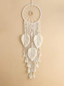 1pc Polyester Wall Hanging, Modern Leaf Decor Hanging Decoration For Home,Home Decor ,Room Decor,Wall Decor Gifts Birthday Graduation - White - View 1