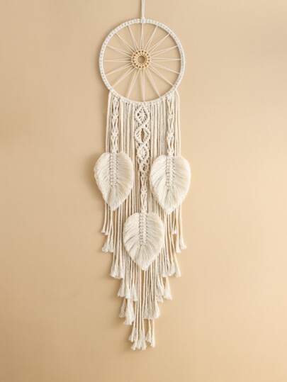 1 件装聚酯纤维壁挂，现代叶子装饰家居挂饰、家居装饰、房间装饰、墙壁装饰