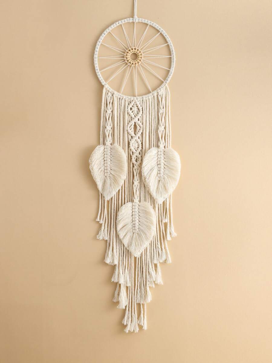 1pc Polyester Wall Hanging, Modern Leaf Decor Hanging Decoration For Home,Home Decor ,Room Decor,Wall Decor Gifts Birthday Graduation - White - View 1