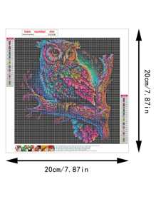 1套PMMA DIY鑽石畫現代貓頭鷹圖案DIY鑽石無框畫適合家用 - 彩色 - 查看 2