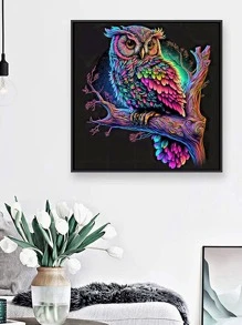 1套PMMA DIY鑽石畫現代貓頭鷹圖案DIY鑽石無框畫適合家用 - 彩色 - 查看 3