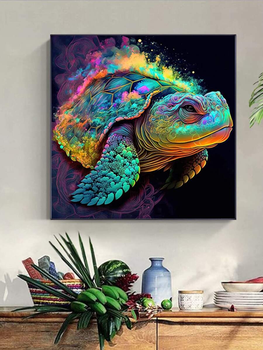 Turtle Pattern DIY Diamond Unframed Painting - Multicolor - View 1