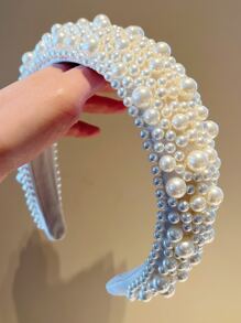 1buc Femei Faux Pearl Decor Bentita elegantă pentru decorarea părului - alb - Vizualizare 1