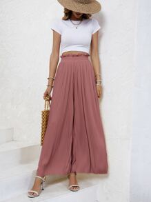 SHEIN Frenchy Pantalon ample à taille froncée