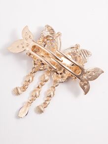 1pc Women Rhinestone & Butterfly Decor Fashion Alligator Hair Clip For Decoration Elegant Hair Claws Claw Clips Hair Clips Hair Jaw Clip Hair Clamps Hair Clutch Hair Catcher Clip, School Stuff, College