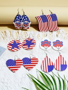 16對美式圖案耳墜 - 彩色 - 查看 5