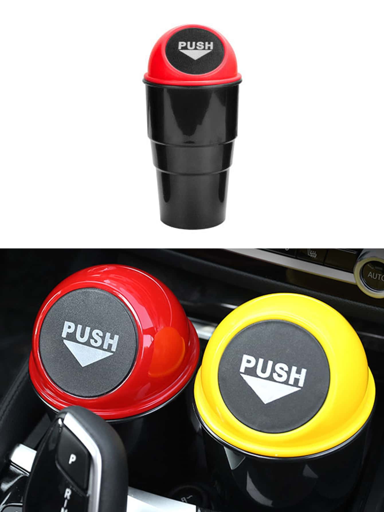 1pc Mini Car Trash Can - Red - View 1