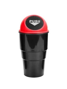 1pc Mini Car Trash Can - Red - View 2