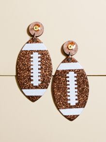 Bông tai thả hoa văn bóng đá Mỹ - Nhiều màu - Xem 2