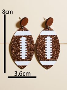 Bông tai thả hoa văn bóng đá Mỹ - Nhiều màu - Xem 3