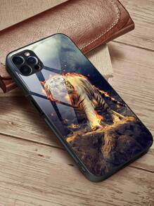 老虎樣式鋼化膜手機殼 - 金色 - 查看 2