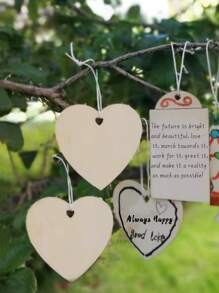 10入組木製掛飾現代心形家居掛飾