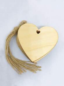 10入組木製掛飾現代心形家居掛飾