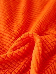 1入組玉米粒圖案素色沙發套，現代風格彈性全包防污防塵沙發墊套，適合客廳沙發 - 橘色 - 查看 3