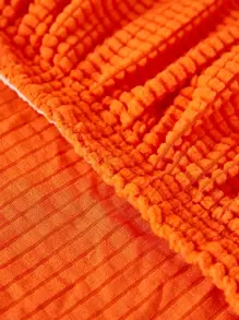 1入組玉米粒圖案素色沙發套，現代風格彈性全包防污防塵沙發墊套，適合客廳沙發 - 橘色 - 查看 5