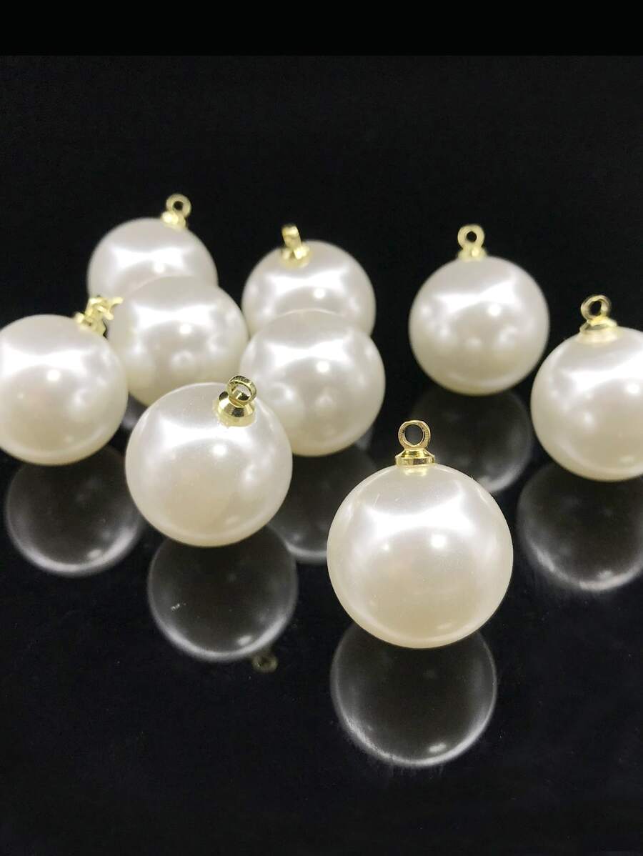 10 Cái/bộ Thời Trang Ngọc Trai Giả Hình Tròn Mặt Dây Chuyền Tự Làm Cho Nữ Cho Tự Làm Trang Sức Làm - trắng - Xem 1