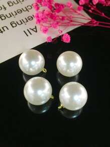 10 Cái/bộ Thời Trang Ngọc Trai Giả Hình Tròn Mặt Dây Chuyền Tự Làm Cho Nữ Cho Tự Làm Trang Sức Làm - trắng - Xem 2