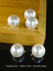 10 Cái/bộ Thời Trang Ngọc Trai Giả Hình Tròn Mặt Dây Chuyền Tự Làm Cho Nữ Cho Tự Làm Trang Sức Làm - trắng - Xem 3