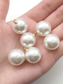 10 Cái/bộ Thời Trang Ngọc Trai Giả Hình Tròn Mặt Dây Chuyền Tự Làm Cho Nữ Cho Tự Làm Trang Sức Làm - trắng - Xem 4