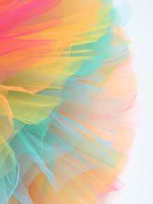 撞色荷葉邊網紗半身裙 - 彩色 - 查看 3