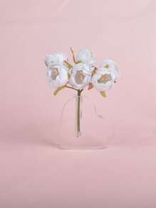 1入組迷你滌綸人造花花束裝飾用人造花束 - 白色 - 查看 6