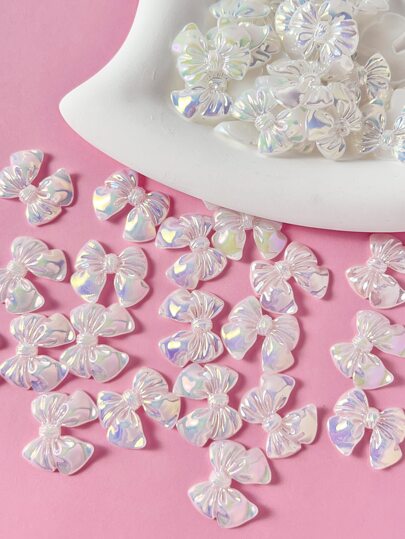 30pcs/set Bow Design Flat Back Resin Charms Without Magnetic Buckle