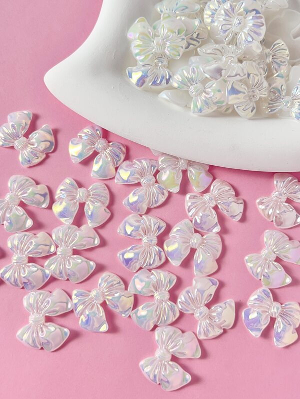 30pcs/set Bow Design Flat Back Resin Charms Without Magnetic Buckle