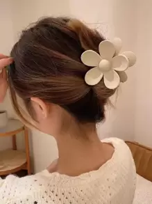 1 cái kẹp tóc thiết kế hoa thời trang cho nữ - Màu be - Xem 1