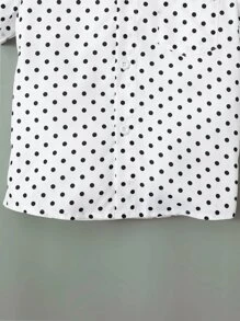 SHEIN 男小童波卡圓點前蝴蝶結襯衫和背帶短褲 - 彩色 - 查看 5