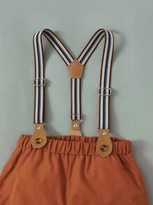 SHEIN 男小童波卡圓點前蝴蝶結襯衫和背帶短褲 - 彩色 - 查看 6