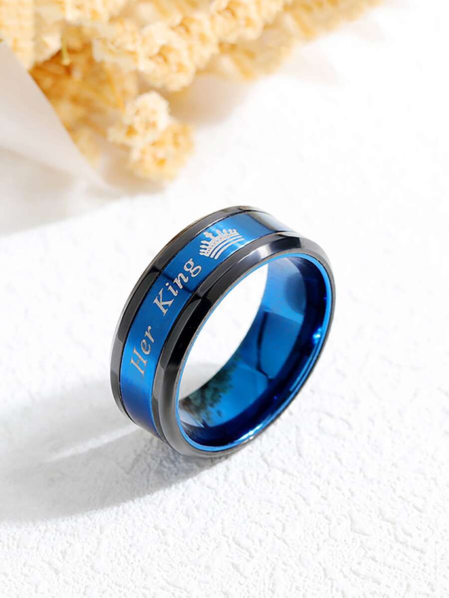 Vòng họa tiết chữ cái nam - Màu xanh lam - Xem 1