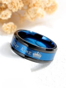 Vòng họa tiết chữ cái nam - Màu xanh lam - Xem 2