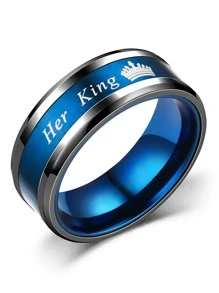 Vòng họa tiết chữ cái nam - Màu xanh lam - Xem 3