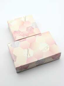 5/10 件粉色花岗岩大理石印花窗礼盒，婚礼/生日派对礼品糖果、巧克力、蛋糕盒，大尺寸情人节