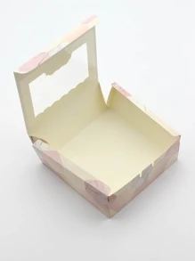 5/10 件粉色花岗岩大理石印花窗礼盒，婚礼/生日派对礼品糖果、巧克力、蛋糕盒，大尺寸情人节