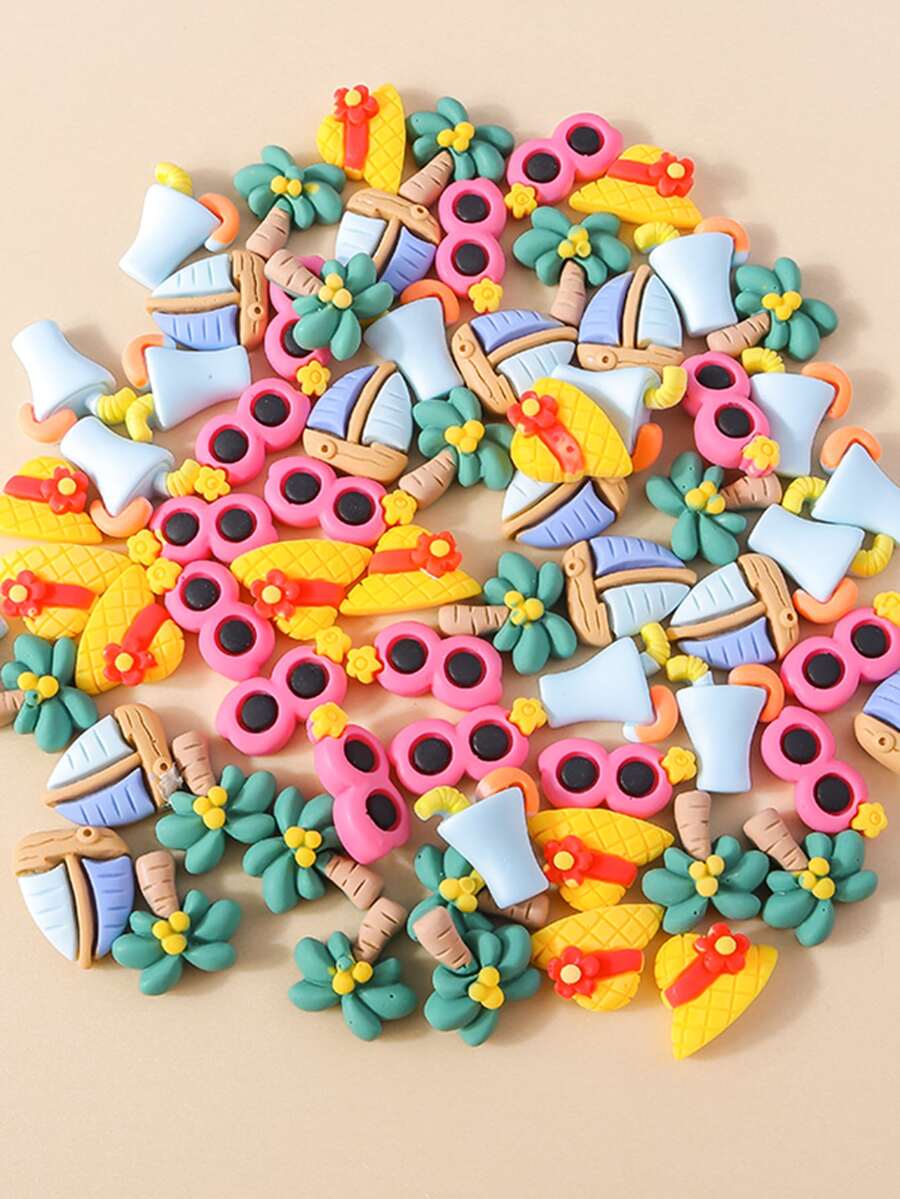 15 cái/bộ Ngẫu Nhiên Thiết Kế Cây Dừa Phụ Kiện Trang Sức Tự Làm - Nhiều màu - Xem 1