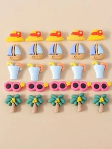 15 cái/bộ Ngẫu Nhiên Thiết Kế Cây Dừa Phụ Kiện Trang Sức Tự Làm - Nhiều màu - Xem 2