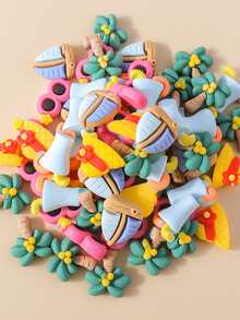 15 cái/bộ Ngẫu Nhiên Thiết Kế Cây Dừa Phụ Kiện Trang Sức Tự Làm - Nhiều màu - Xem 6