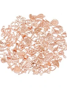 20 piezas/paquete Dijes de animales pequeños, aleación de zinc de colores mixtos, estilos al azar - Oro rosa - Ver 1