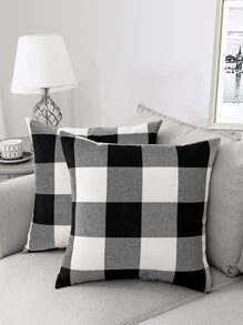 1 Họa Tiết Kẻ Sọc Trang Trí Vỏ Gối, Chất Liệu Vải Hiện Đại Đệm Cho Phòng Khách, Trang Trí Nhà Cửa - Đen và trắng - Xem 1