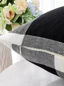 1 Họa Tiết Kẻ Sọc Trang Trí Vỏ Gối, Chất Liệu Vải Hiện Đại Đệm Cho Phòng Khách, Trang Trí Nhà Cửa - Đen và trắng - Xem 3