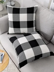 1 Họa Tiết Kẻ Sọc Trang Trí Vỏ Gối, Chất Liệu Vải Hiện Đại Đệm Cho Phòng Khách, Trang Trí Nhà Cửa - Đen và trắng - Xem 6