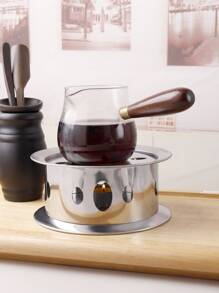 1set Stainless Steel Teapot Heating Base - Silver - View 1