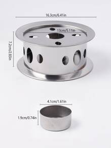 1set Stainless Steel Teapot Heating Base - Silver - View 2
