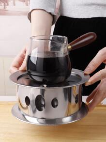 1set Stainless Steel Teapot Heating Base - Silver - View 3