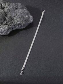 時尚流行男士簡約手鍊不銹鋼，適合珠寶禮物和時尚外觀 - 銀色 - 查看 2