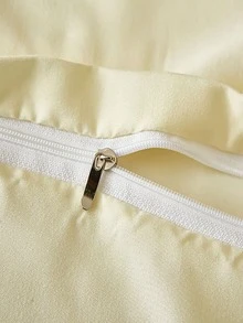 Letter Embroidered Duvet Cover Set Without Filler - White - View 6