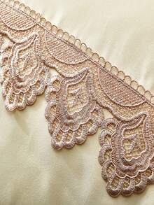 Letter Embroidered Duvet Cover Set Without Filler - White - View 7