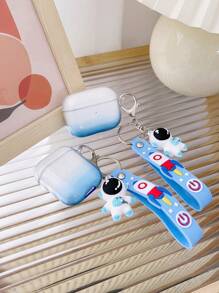 Clear Ombre Anti-fall Case With Astronaut Pendant Compatible With AirPods - Multicolor - View 1